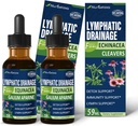 Cleavers Limfatic Drainage Kapljice za Limph Detox čiščenje, Gotas de Equinacea y Diente de Leon para Drenaje Linfatico, Lymphedem Podpora Formula z Echinacea, Uporaba z Massage Tool. 4oz