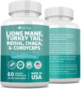 Levi Mane 3000mg Turčija Tail 3000mg Reishl 1000mg Chaga 1000mg Izvleček prahu Cordyceps, ki vsebuje Maitaake Shiitake črne Fungus,Brain dodatek, mineralne dodatke, 60 kapsul