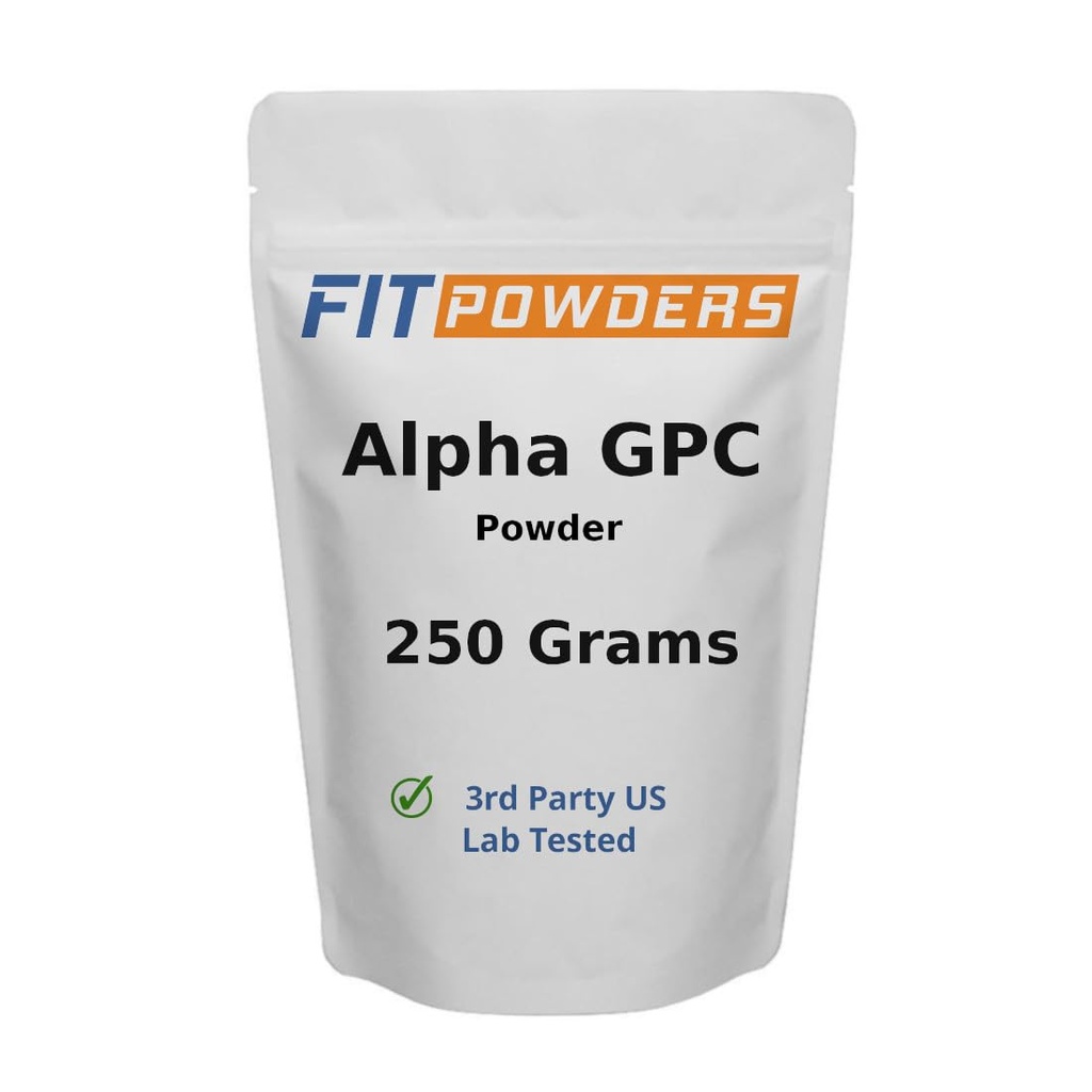 Alfa-GPC prašek 250 Grams, Non-GMO Alpha GPC dodatek holin prah, Vegan, tretja stranka preizkušen, Pred-workout, Spomin in Focus, s Scoop