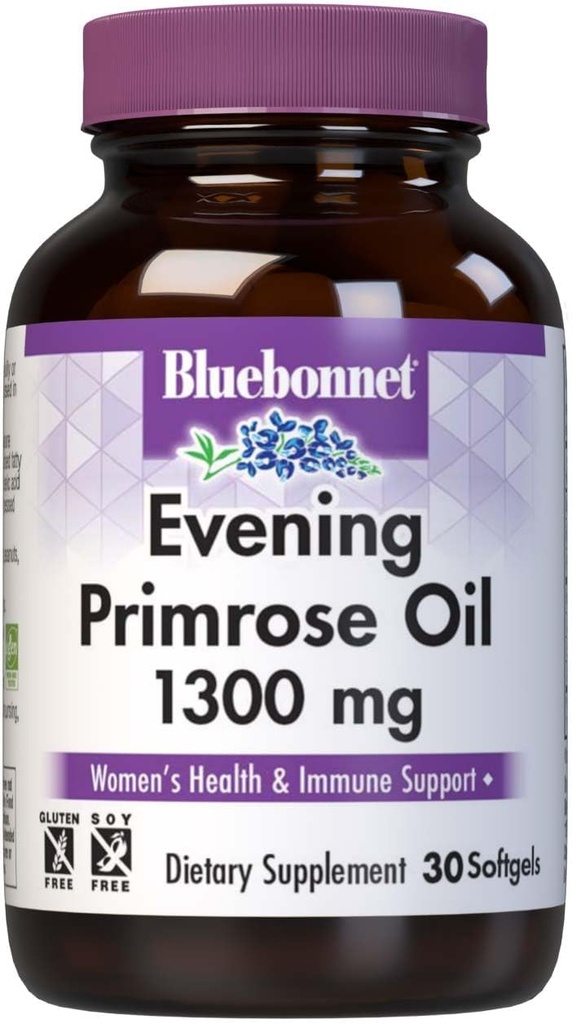 BlueBonnet Evening Primrose Oil Softgels, 1300 mg, 30 Število