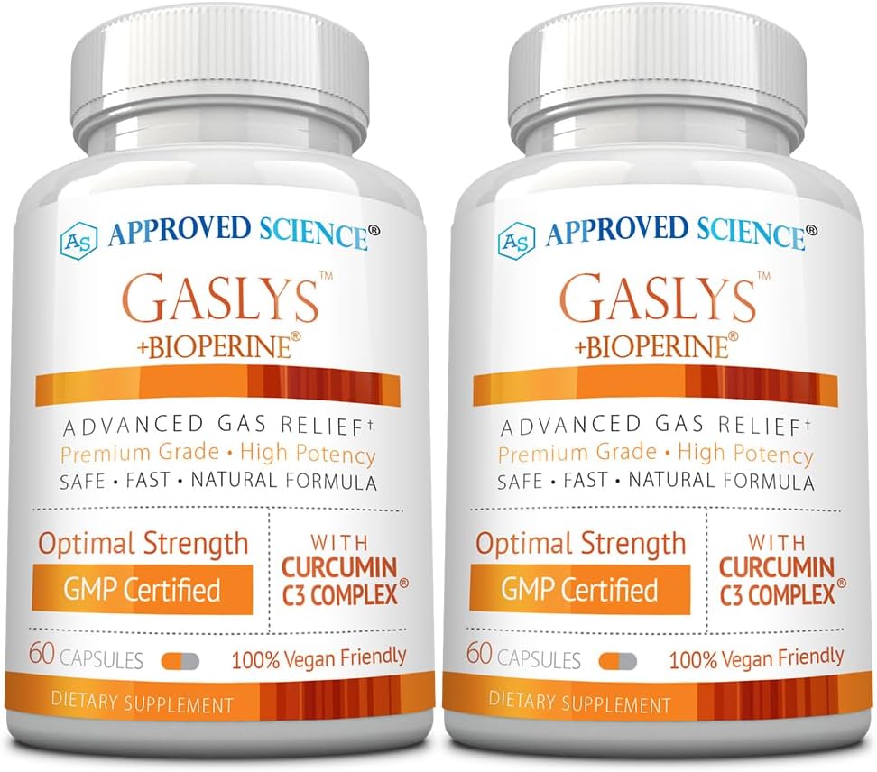 Odobreni Science® GaslysTM - Soothe Digestive Tract, Aleviates Gas and Stomach Cramps - Artichoke Powder, Ginger, Fennel Seme - 60 Count - Pack po 2