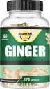 Ingver Root Kapsule narejene z organsko ingver koren prahu 2500mg na strežbo, 120 Zelenjavna kapsula 40 Serving