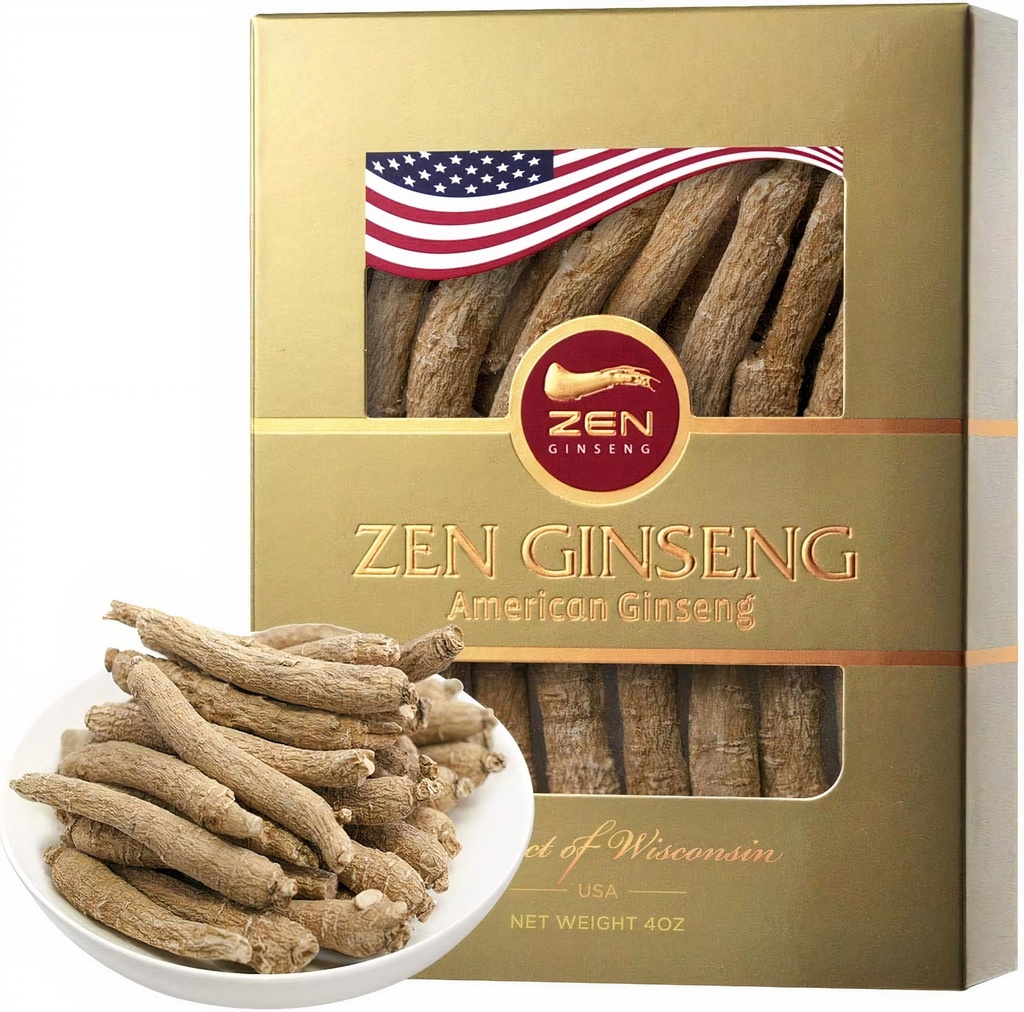 1 Box of American Wisconsin Ginseng - Mali Long Root - Premium kakovost Panax Ginseng. Povečuje telesno imuniteto, energijo za moške in ženske (4oz)