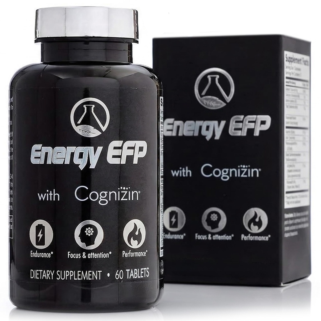 Energy EFP Brain Booster - 60Ct Nootropic Energy Supplements for Focus & Stamina with Citicoline, Vitamin B, Ashwagandha, L-Theanin, Ginseng