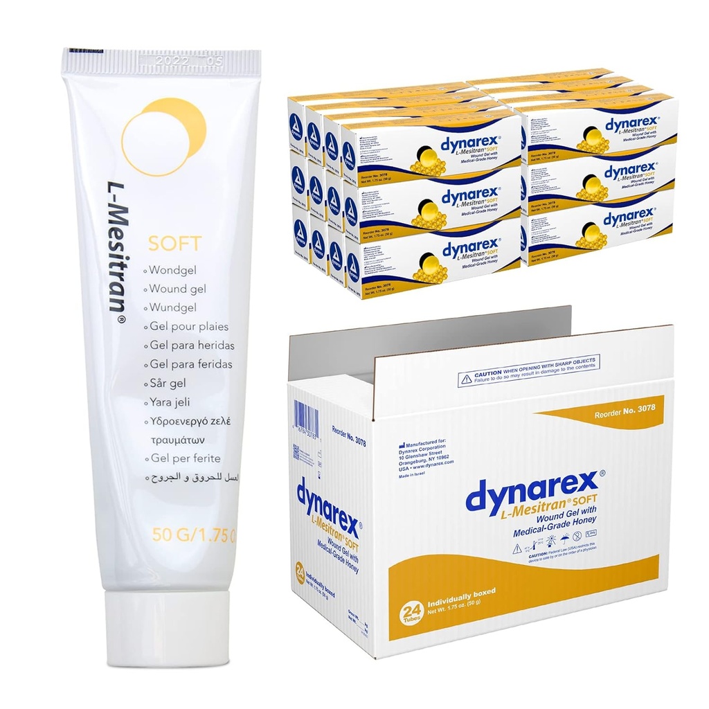 Dynarex Medeni L-mesitran Soft Rane Healing Gel z Medical stopnje medu, 1,75 Ounces, 24 grof