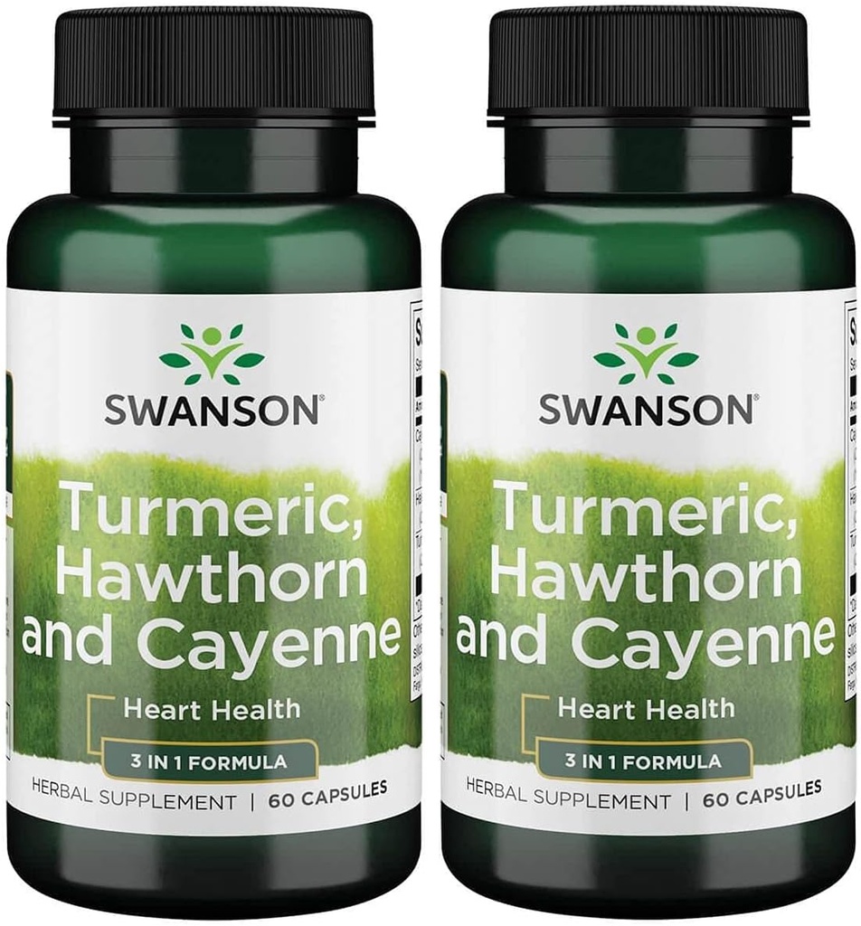 Swanson Full Spectrum Turmeric Hawthorn & Cayenne 60 kapsul (2 pakiranji)