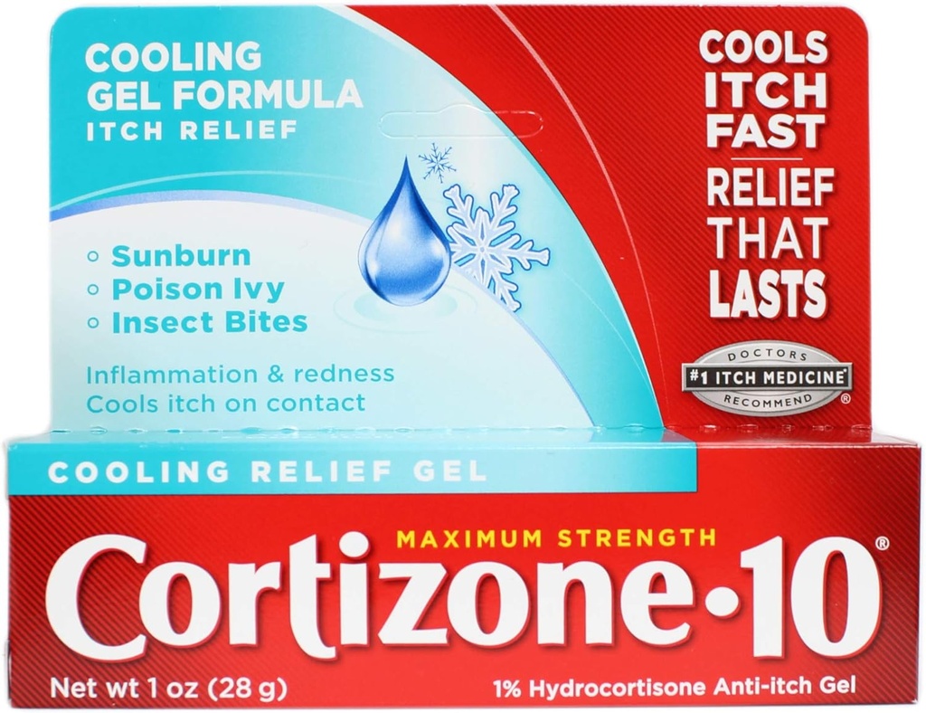 Cortizone-10 Hladilni gel proti srbenju 1 oz (paket po 9)