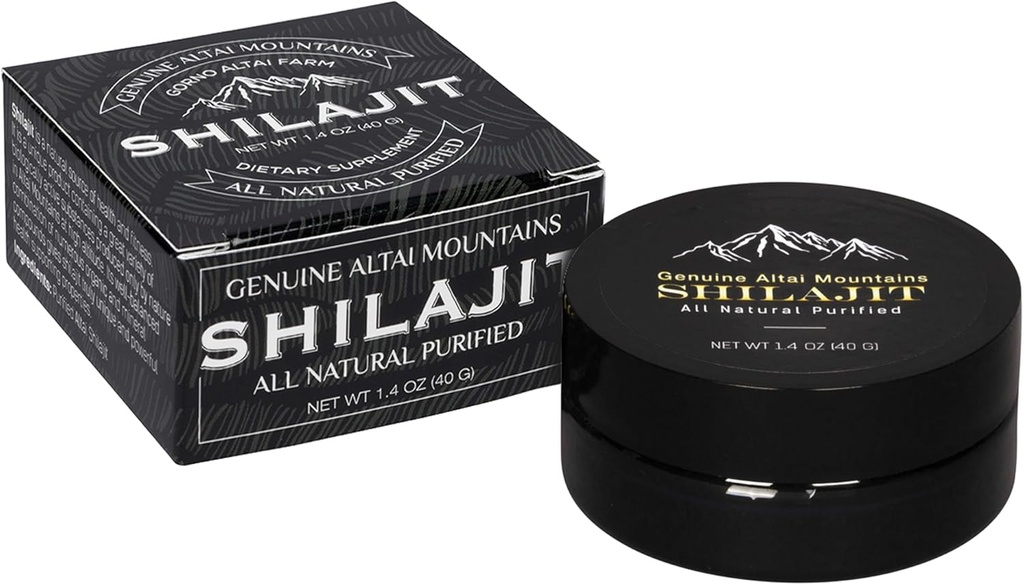 Sayan Pure Shilajit Resin 1.4oz/40g, 265 Servinges - Močna organska fulvična kislina dodatek - podpira imunski sistem, spomin, Fokus, in zagotavlja naravno energijo, Detox - Vegan, Non-GMO