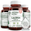 Natural Nutra Soy Lecithin 1200 mg Dietni dodatek - Možganske funkcije, zdravje jeter, Izboljšati Procreant zdravje, Pospeševanje dodatek - Gluten-free, BPA-free, 200 Softgels v recikliranje steklenic