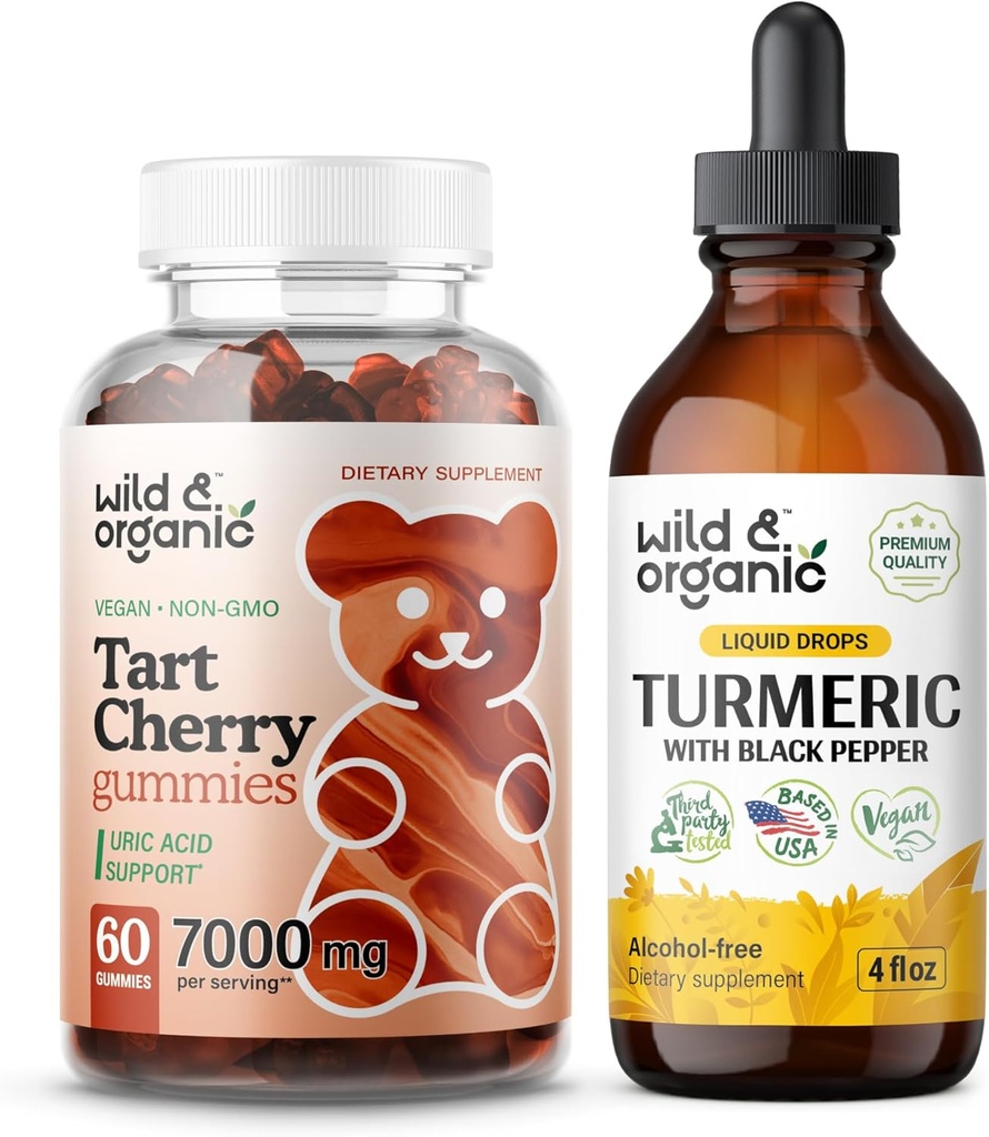 Wild & Organic Tart Cherry Gumies & Kurkula Tinktura 4 fl oz