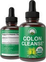 USDA Ekološka Colon čiščenje tekoče kapljice. Vegan, Kosher Colon Cleanser & Detox dodatek z 10+ Super Gentle Organic Zeliščne sestavine, vključno s Cascara Sagrada Bark in rumeno dok koren