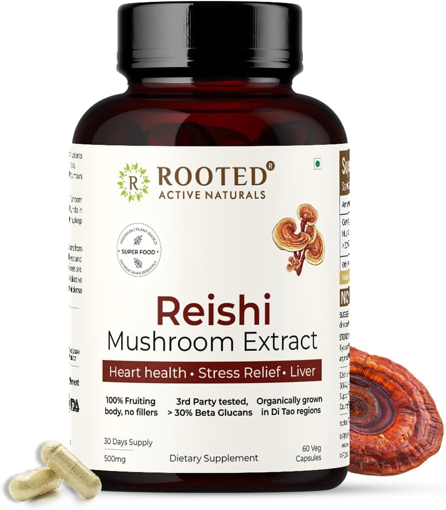 ROOTED Reishi Gobe Extract kapsule (60 Veg Caps, 500 mg) 