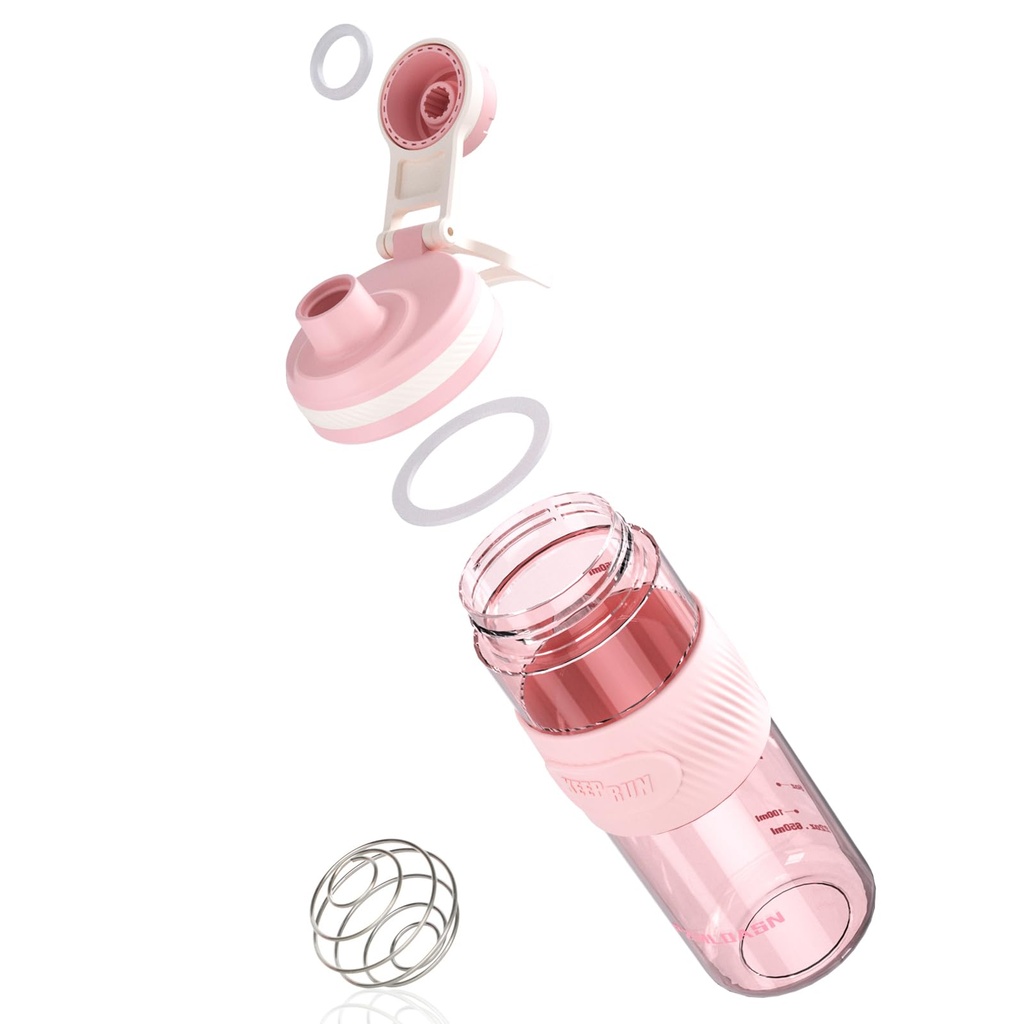 Shaker steklenica - 650 ml/23oz, Trajni & Puh-Proof, kot nalašč za Super kremasto fitness proteinski pretresi - roza