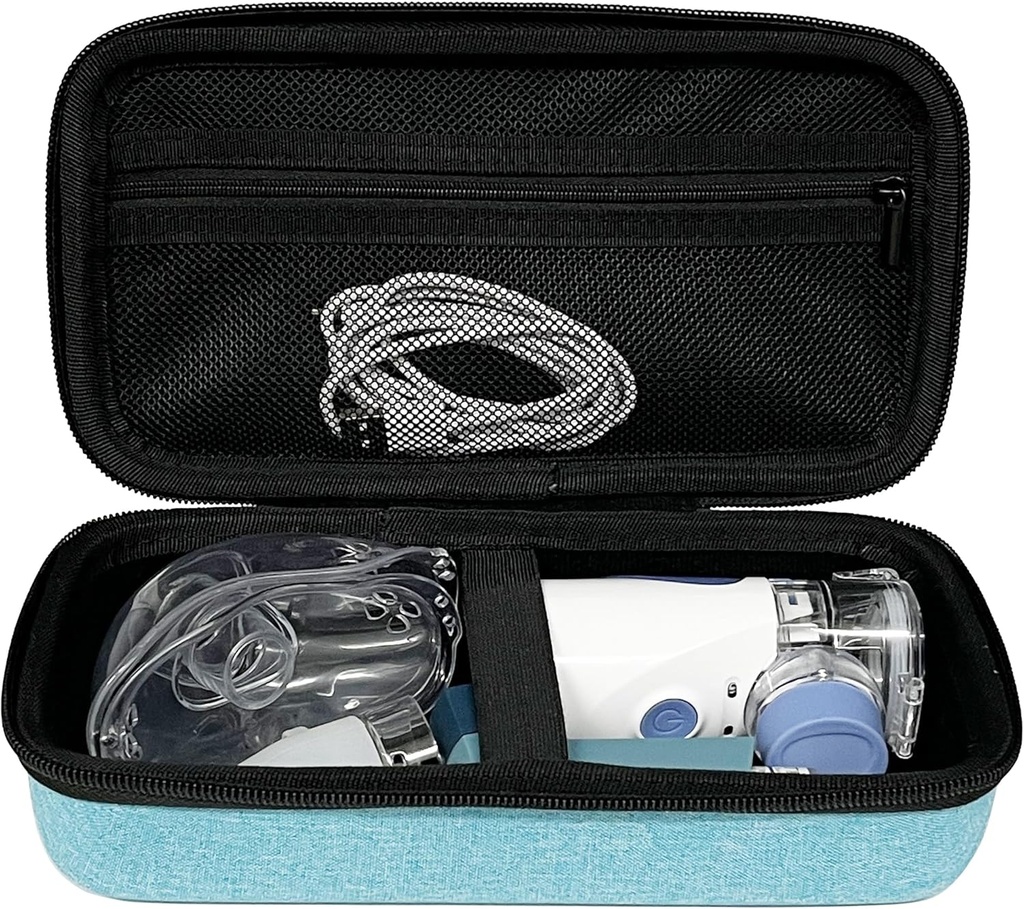 Hard Travel Case Bag Združljiv s prenosni ročni inhalator Nebulator stroj za odrasle in otroke (samo primer) (Svetlo modra)