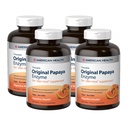 American Health Original Papaya Enzyme - 600 žvečljive tablete, paket 4 - After-Meal dodatek - Non-GMO, Vegan - 800 Total Servings