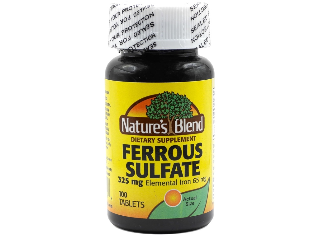 Naravna mešanica železovega železovega sulfata 325 mg BPK, sortirano, tablete, 100 število
