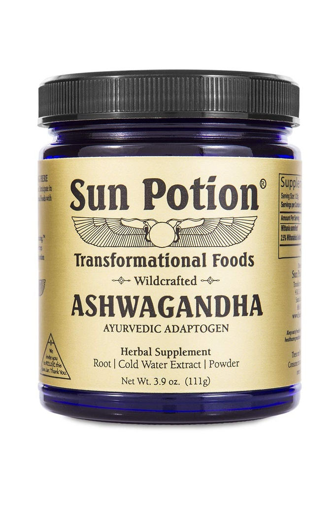 Sun Potion Ashwagandha Root Extract Powder 111g – Withania Somnifera Adaptogen | Wildcrafted Herbal Supplement for Stress Support, Balance & Vitality | Botanical Powder for Tea, Coffee & Smoothies