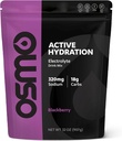 Osmo Active Hydration Elektrolitni prašek (2 lb Reseable Bag) - Vključuje natrij, magnezij, kalij, ogljikove hidrate in vitamine, trsni sladkor - vse naravne sestavine, 3X Hitrejša Hidracija Črna Berry