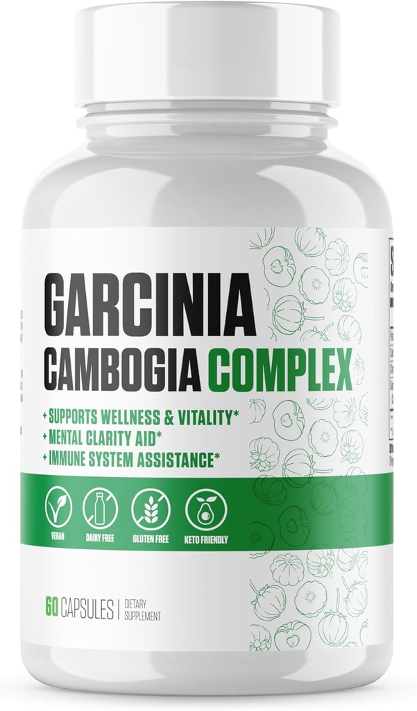 Garcinia Cambogia Extra Strength | #1 New Garcinia Cambogia Supplement Plus Potassium Chloride, Calcium Carbonate & Chromium Amino Acid | Increase Energy & Stamina - 60 Vegan Capsules