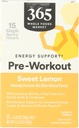 365 po celotnem trgu živil, predworkout energijska podpora s kofeinom, enospolni paketi, Sweet Lemon, 15 Count