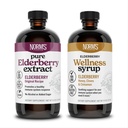 Norm's Farms Elderberry Extract & Wellness Syrup Bundele 2 PK - Imunska podpora Elderberry Syrup za otroke in odrasle - Made in USA, Pure, Potent, naravne sestavine, Vegan, Gluten-free, Non-GMO - 8 Oz