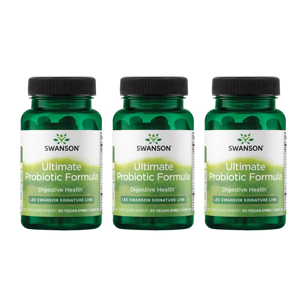 Swanson Ultimate Probiotic Formula Digestive Health Immune System Support 66 Billion CFU Prebiotic NutraFlora scFOS 30 DRcaps Veggie kapsule (kap) (3 pakiranje)
