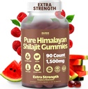 Čisti himalajski shilajit Gumies 1500mg - 90 Veganov, brez sladkorja Gumijev z 85+ Trace Minerali & Fulvic Acid, Non-GMO Shilajit dodatek za moške in ženske
