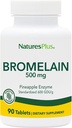 Natures Plus Bromelain - 500 mg, 90 Vegetarijanske tablete - Naravni Proteolitični Enzyme dodatek- Gluten-free - 90 Serving