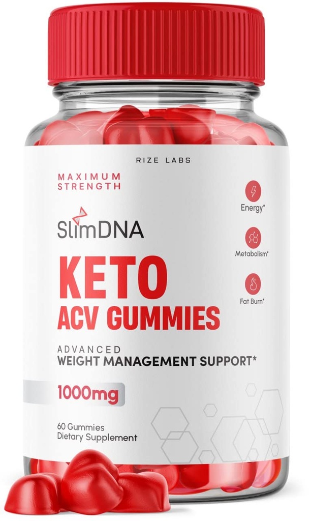 Rize laboratoriji - SlimDNA Keto Gummies 1000mg, Napredno hujšanje dodatek, Vse naravno Keto Plus ACV dodatek (60 Gummies)