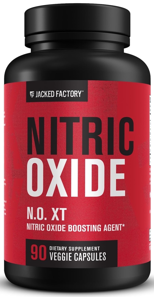 Tovarna jacked N.O. XT Nitrični oksid Dodatki za moške w/Nitrosigin L Arginin L Citrulin Dodatek za mišične črpalke in Vaskularnost - Pred vadbo Nitrični oksid Booster & Muscle Builder - 90 Caps