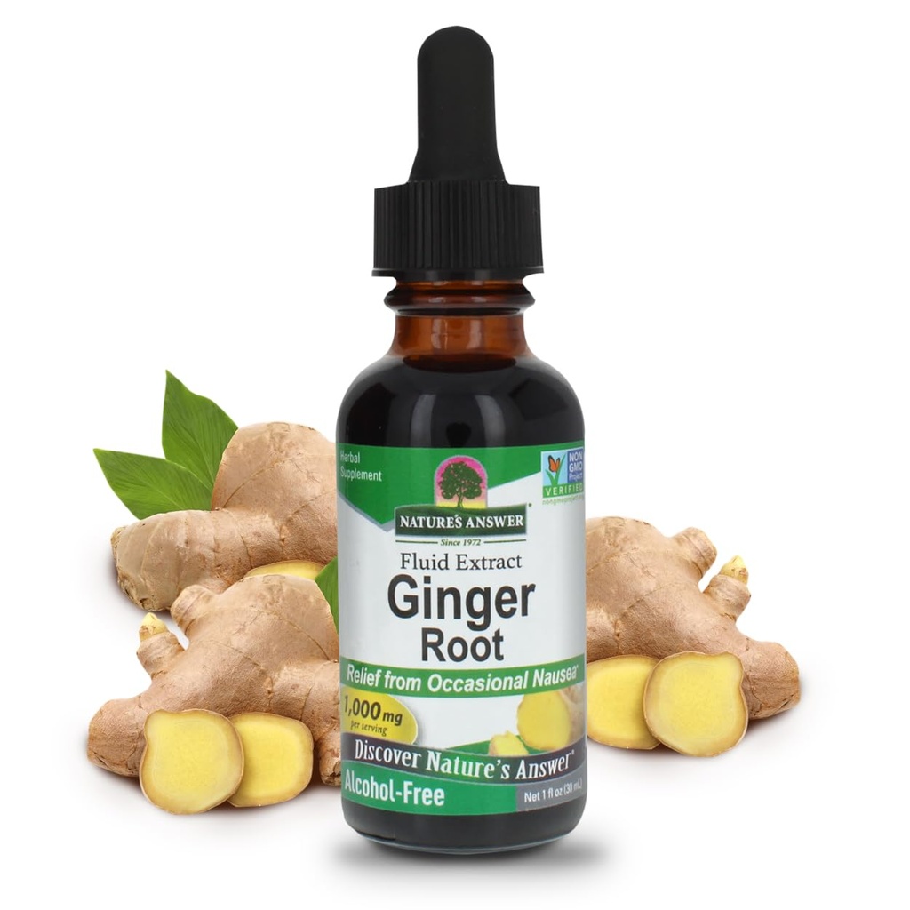 Narava je odgovor Ginger Root Alkohol brez izvlečka 1 Ounce 