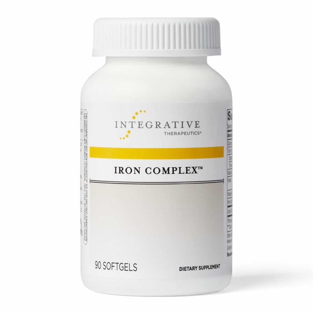 Integrativne terapije Železni kompleks - Wellness & Energy Support with Vitamins C & B12* - Vključuje Folat - Gluten-free & Dairy-free - 90 Softgels (45 Servings)
