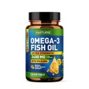 Zgradila narava Omega 3 Ribje olje Mehki geli - 2400 mg ribje olje, 1440 mg Omega 3, 864 mg EPA, 576 mg DHA - Dodatna moč Brain & Heart Health Supplement - 120 Softgels