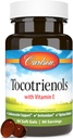 Carlson - Tocotrienols, 40 mg, z naravnim virom vitamina E, Gama, Alpha, Delta, Beta, trajno pridobljene, 90 Softgels