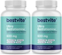 Ultra Benfotiamin 600 mg na kapsulo (120 vegetarijanskih kapsul) (60x2) Brez stearat - brez silicijevega dioksida - Vegan - brez GSO - brez glutena - maksimalna jakost benfotiamin