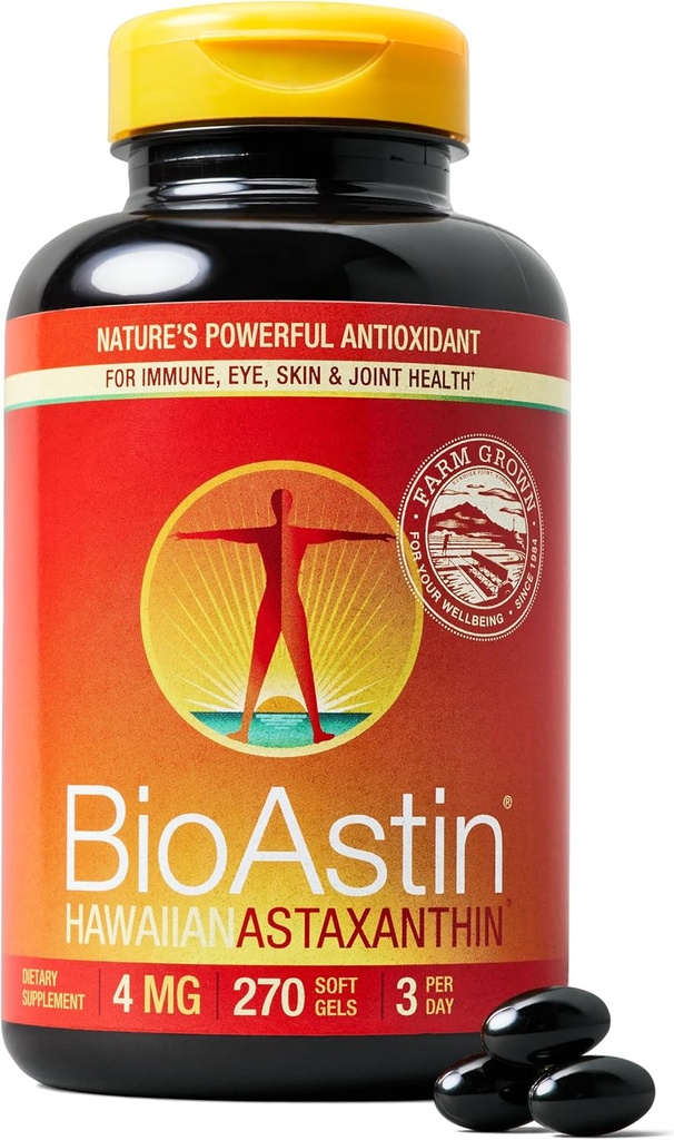 Nutrex Havaji BioAstin Havaji Astaksantin - 4mg, 270 Softgels - Farm-neposredni Premium antioksidant dodatek za podporo oči, kože, skupno in imunski sistem zdravje -Non-GMO & Gluten-free