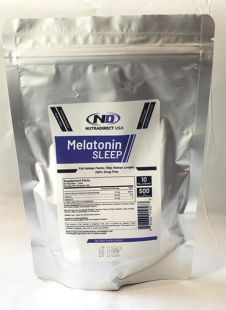 NutraDirect Melatonin 10mg sprostitev časa - 500 tablet