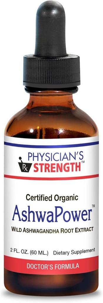 Moč zdravnika AshwaPower - 2 fl oz - Wild Ashwagandha Root Extract - Podpira splošno zdravje in energijo - 86 Strežnice
