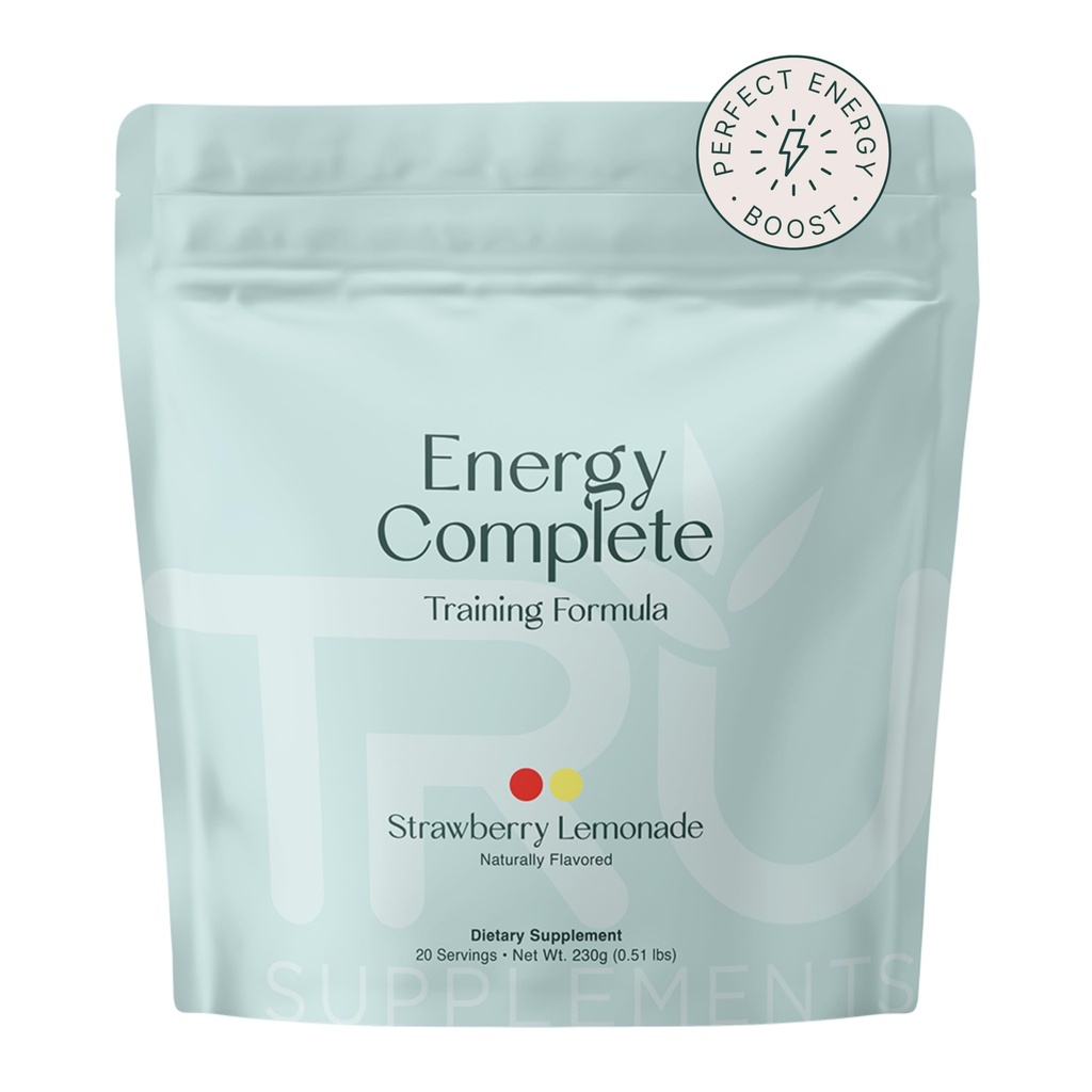 TRU dopolnila energija, Pred treningom usposabljanje Formula, Vegan prijazno, Brez Jitters, Izboljšati vadbene zmogljivosti, Seveda ekstrahirane arome, 20 Serving (Storwberry limonada)