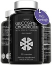 Glukozamin Chondroitin MSM s kurkuma - visoko trdnost skupne podpore dodatek za odrasle moške in ženske - 90 kapsul - 1500mg glukozamin sulfat na odmerek