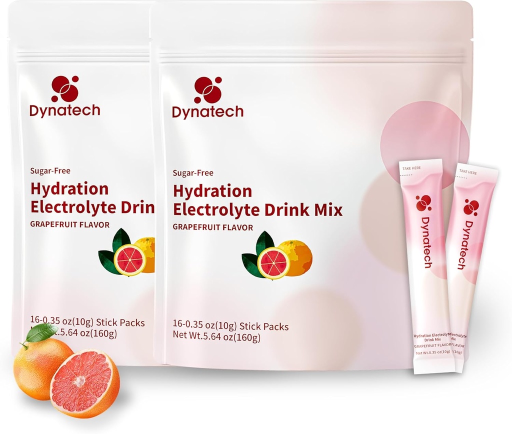 Dinatech Zero Sugar Electrolyte Drink Mix - Grenivke - Hidracija Powder Packets z 10 Elektroliti in vitamini 