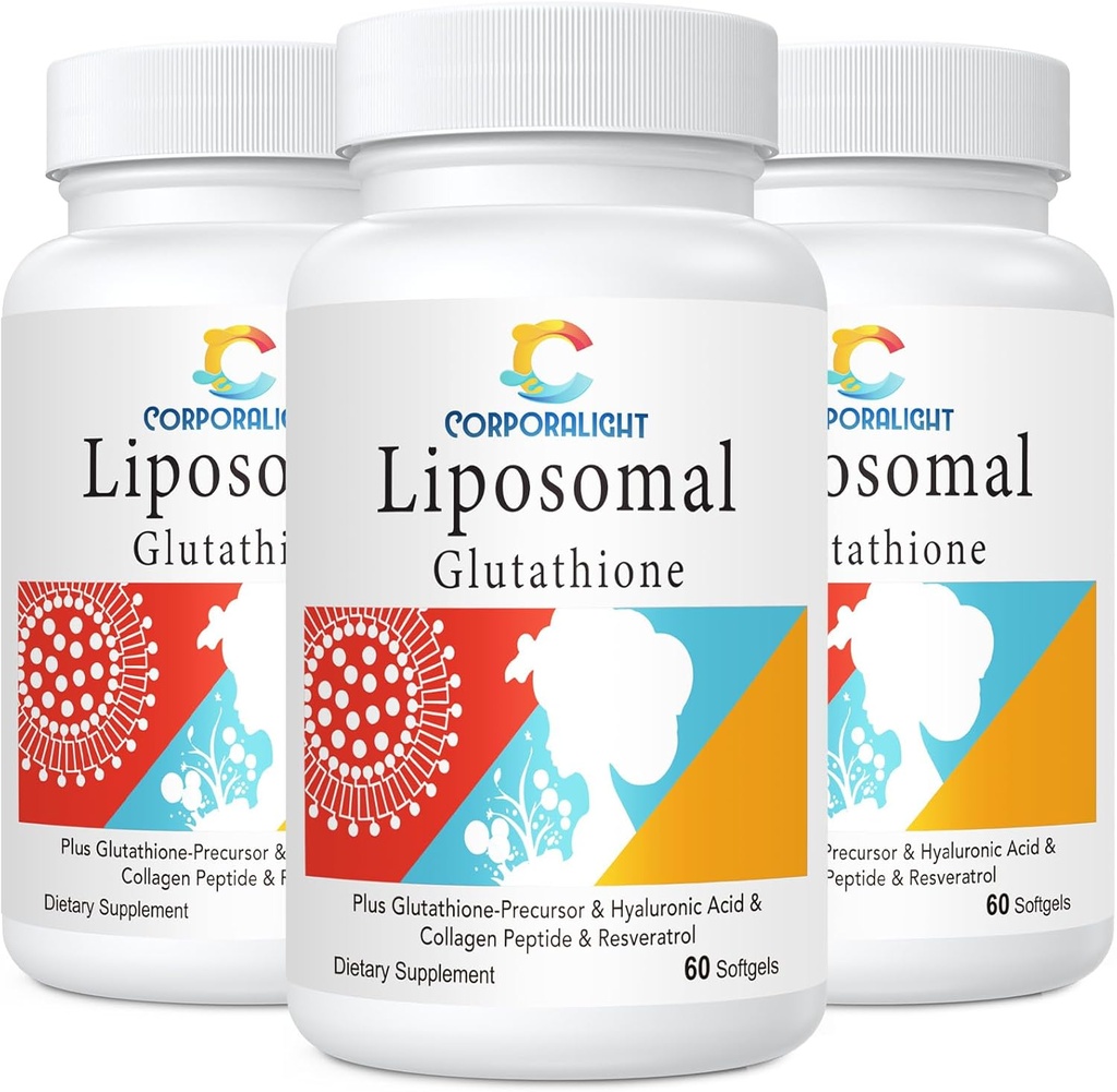 Liposomski glutation softgels, okrepljena absorpcija - liposomska dostava, aktivna oblika L-glutation, celična, imunske funkcije in razstrupitev jeter, bogata z antioksidantno formulo, Gluten Free, 180 softgels