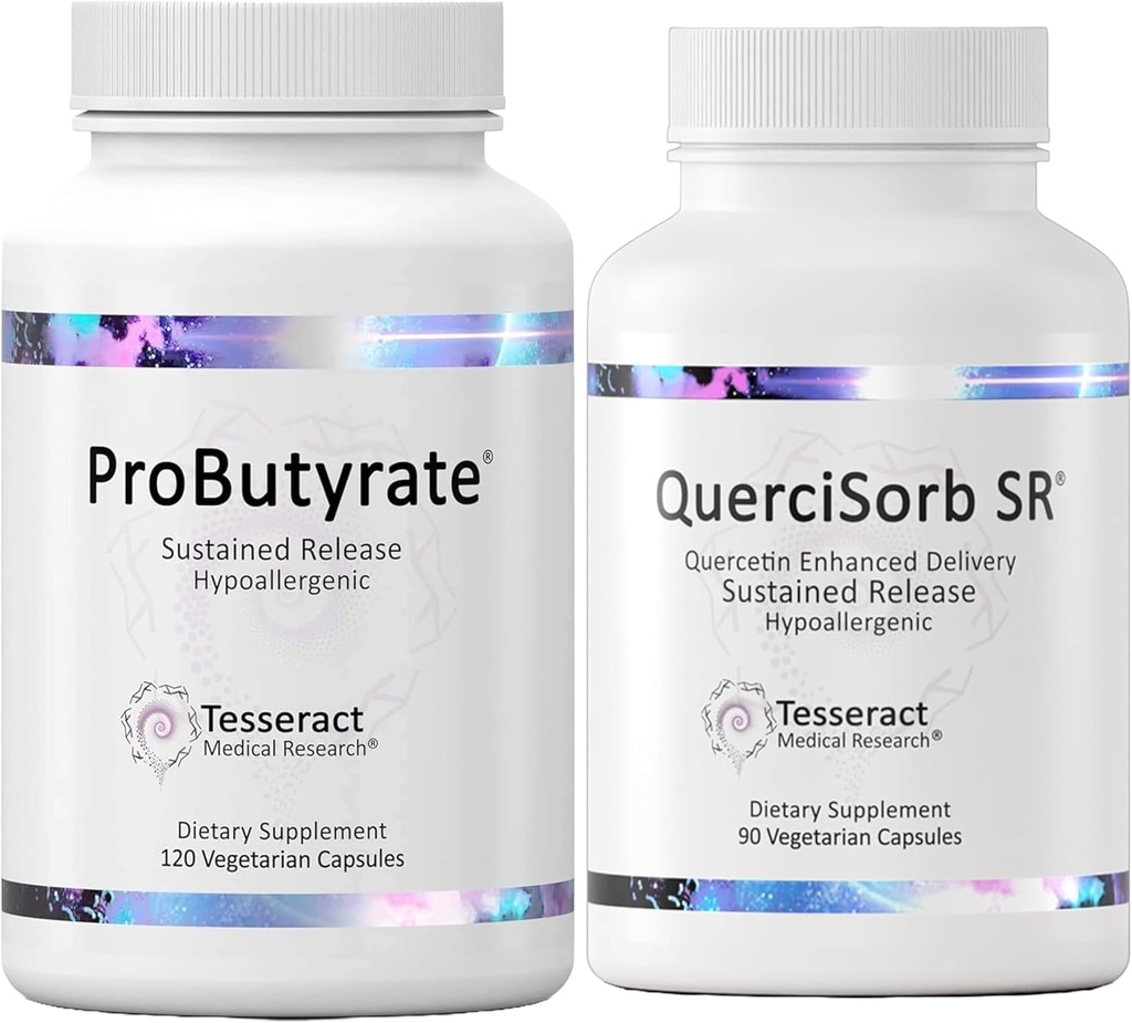 Teseract Gut & Imune Support Buttle – ProButyrate 600 mg & QuerciSorb SR Quercetin 400 mg, 120 + 90 kapsul, gastrointestinalno in imunogeno, hipoalergeno