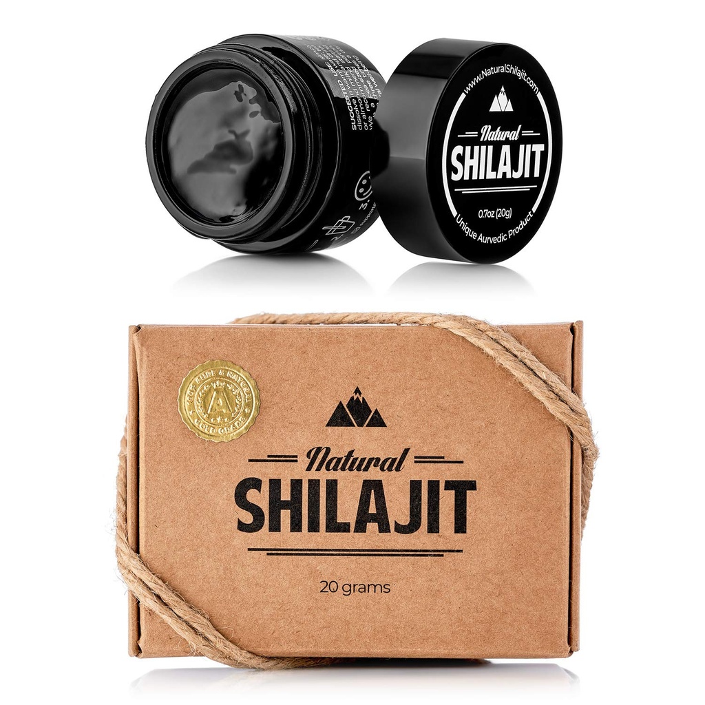 NARAVNI SHILAJIT Resin - Shilajit za moške in ženske s fulvično kislino in sledljivimi minerali, rastlinskimi hranili za energijo, imunosupresivno podporo in vitalnostjo