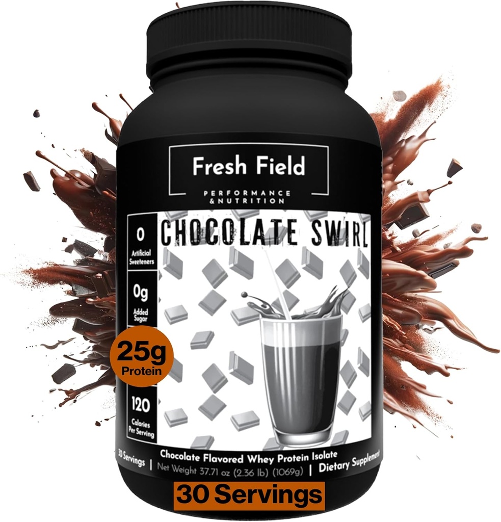 Čokoladni proteini v prahu - 25g izolat sirotkinih beljakovin, brez glutena in soje, brez sladkorja, 30 serverjev - naravni sirotkini proteini v prahu za vadbo Fitness & Nutrition Shakes - 2,36 lb