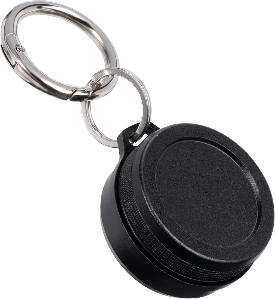 Kovinski prenos - Prenosni Daily Travel Keychain tablete imetnik vodoodporne, majhna posoda za ušesa, tablete, Kovanci Združljivi z Loop, Eargasm & Vibes, Kompaktna Mini tabletke škatla (črna)