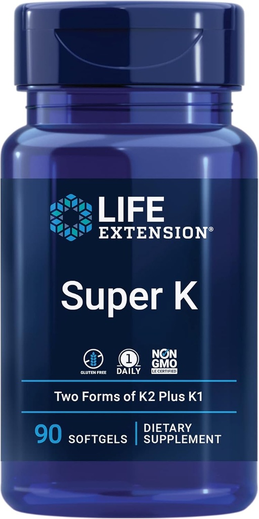 Life Extension Gama E Mešani tokoferoli in tokotrienoli 60 Softgels in Super K Vitamin K1 K2 MK-7 MK-4 Vitamin C 90 Softgels Bundle