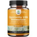 Pure Quercetin z Bromelain dopolnilom za imuno pomoč - Visoka moč Quercetin 500 mg Kapsule z Bromelain za imuno podporo in dihanje - prehransko dopolnilo dihal - 90 Ct