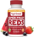 Feel Great Vitamini Supersade rdeče – Antioksidant Superživila s polifenoli za anti-Aging in imunske podpore – Acai, Mangosten, Granatno jabolko, borovnice in veliko več – 60 kapsul