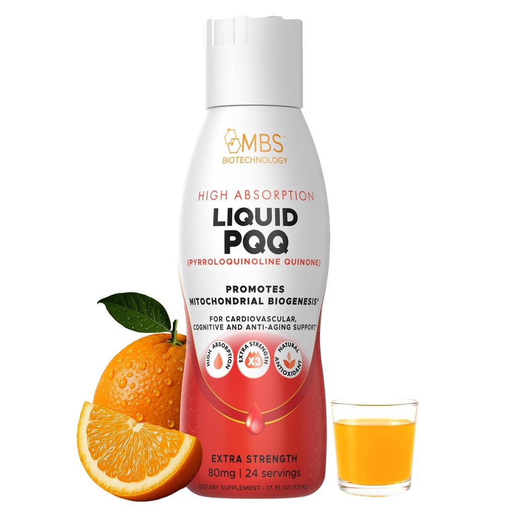 17oz 80 mg Tekoči PQQ Superior Zelo absorbiran pirolokinolin kinon za mitohondrije Energija in antioksidanti. 24 Serving. Podpira zdravje srca in kognitivne funkcije.